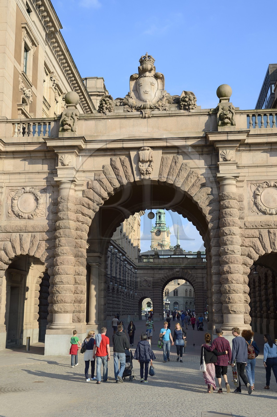 Suède, Stockholm, Gamla stan, île de Helgeandsholmen dans la vieille ville, le Parlement suédois (Riksdagshuset)