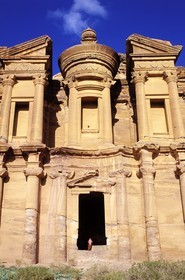Jordan, Petra, Ed Deir ( the Monastery) sculptured in the stoneware is a structure of 45x42 m of a block
