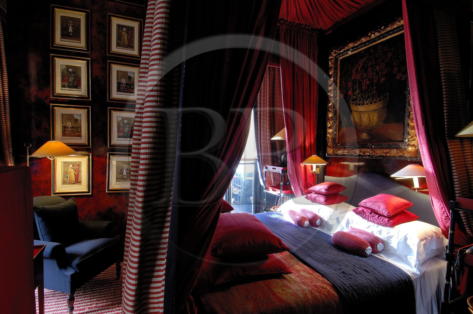 United Kingdom, London, room of the Blakes Hotel (luxury hotel)