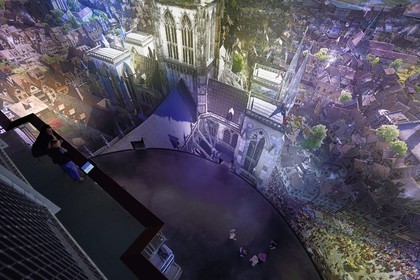 France, Seine-Maritime (76), Rouen, le Panorama XXL de l'artiste Yadegar Asisi, exposition de l'oeuvre Rouen 1431 à l'époque de Jeanne d'Arc