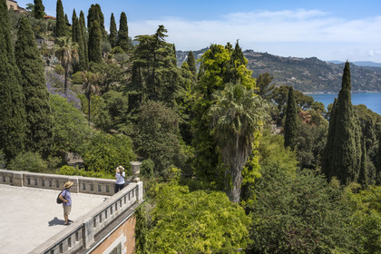 Italy, Liguria, Province of Imperia, Ventimiglia, Hanbury Botanical Garden, Palazzo Orengo, balcony open to the landscape