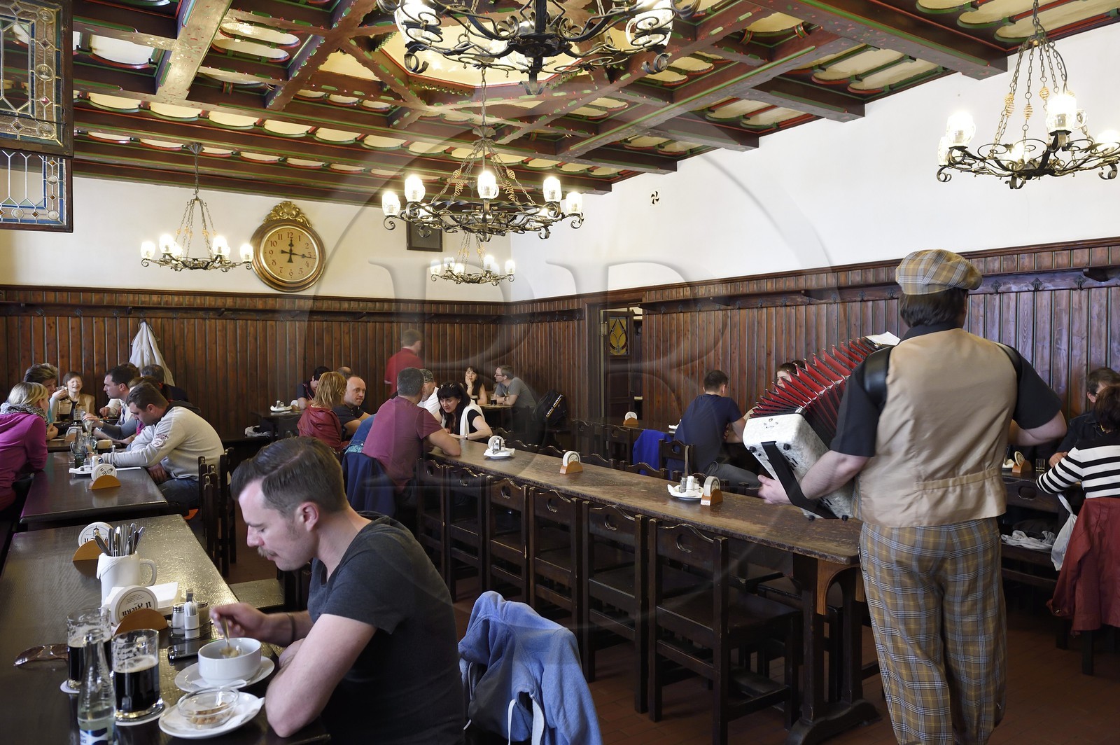 République Tchèque, Prague, Nove Mesto, Brasserie U Fleku, une des plus vieilles brasseries de la capitale