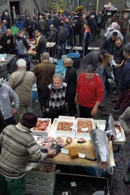 Italie, Sicile, Catane, ville baroque classée au Patrimoine Mondial de l'UNESCO, le marché aux poissons Pescheria de la Piazza Alonzo di Benedetto