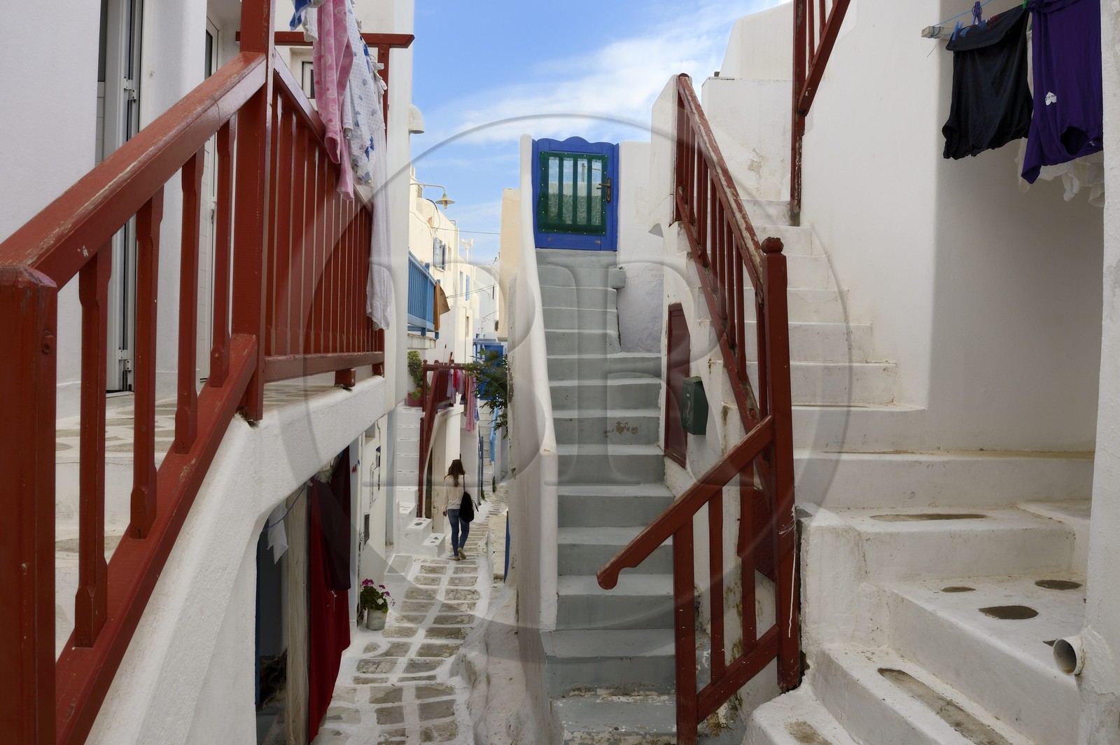 Greece, Cyclades islands, Mykonos island, Chora (Mykonos town), in the streets of the old town