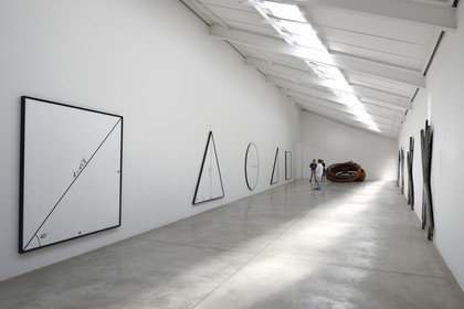 France, Var, Le Muy, Fondation Bernar Venet, Venet paintings in the former factory converted into an exhibition hall