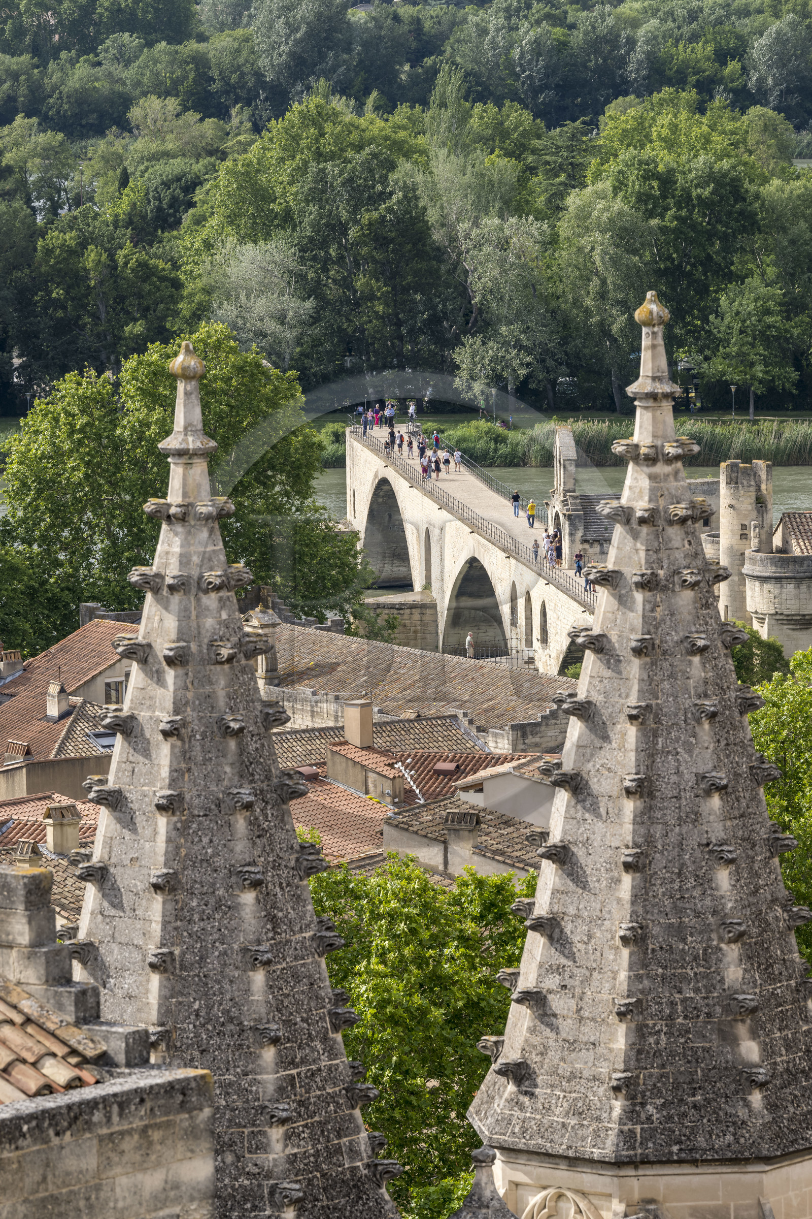 France, Vaucluse (84), Avignon, le pont Saint-Bénézet (pont d'Avignon) classé Patrimoine mondial de l'UNESCO