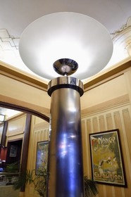 France, Meurthe-et-Moselle, Nancy, brasserie Excelsior (Brasserie Flo) built in 1910, the staircase run by Jean Prouvé in Art Deco style (1929)