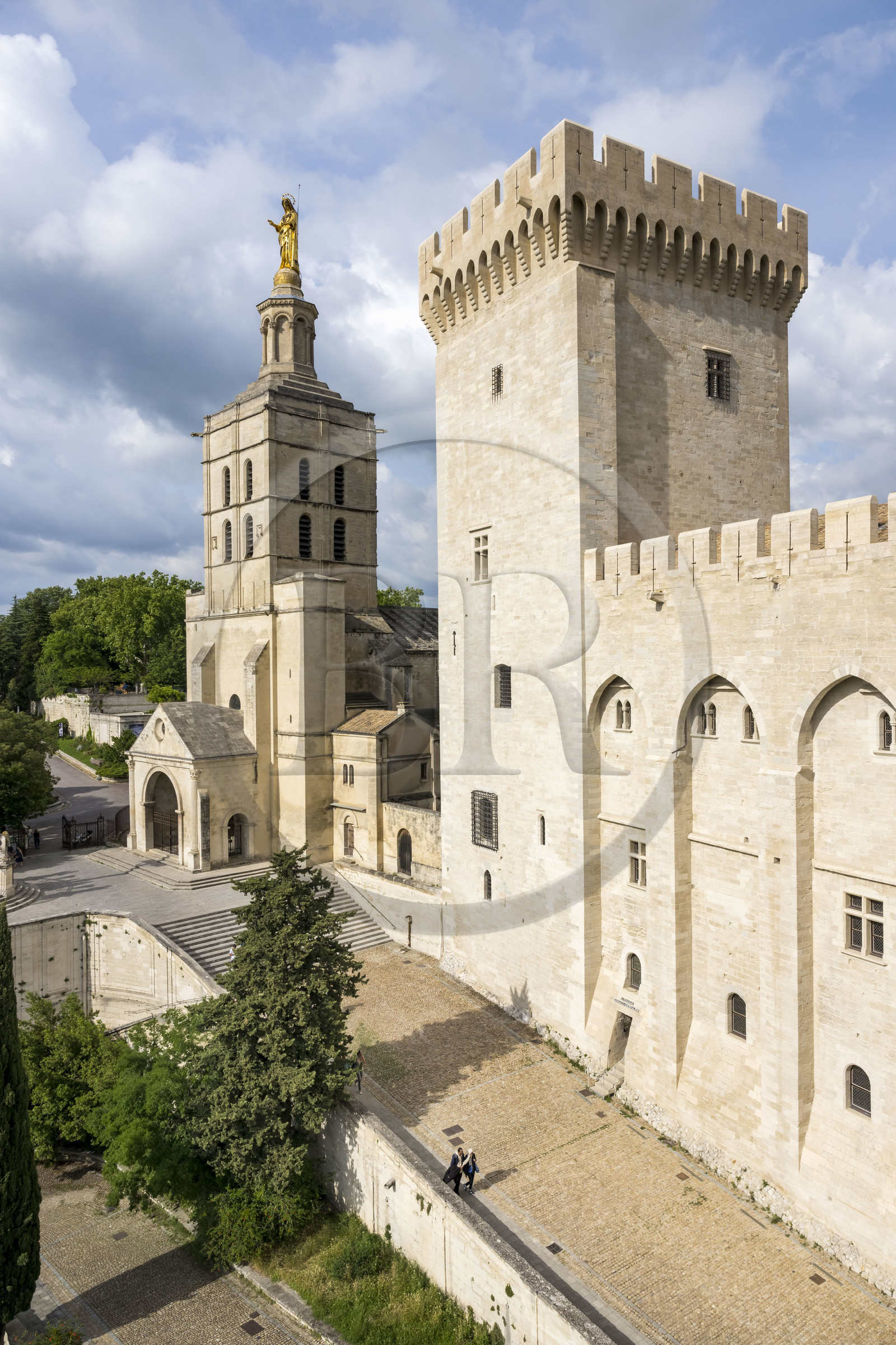 France, Vaucluse (84), Avignon, la cathédrale des Doms et le Palais des Papes classés Patrimoine mondial de l'UNESCO