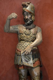 France, Rhone, Lyon, historical site listed as World Heritage by UNESCO, Vieux Lyon (Old Town), Gadagne museums, Historical Museum of Lyon, character dressed in ancient (late 17th century)