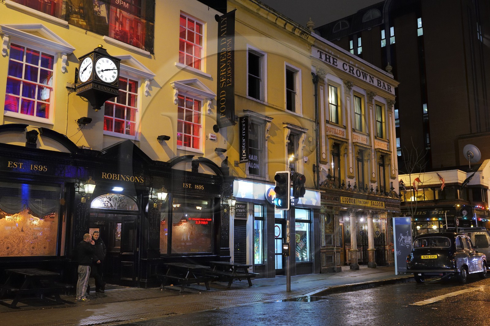 United Kingdom, Northern Ireland, Belfast, The Crown Liquor Saloon was founded in 1826 and is the unique pub to be part of the National Trust