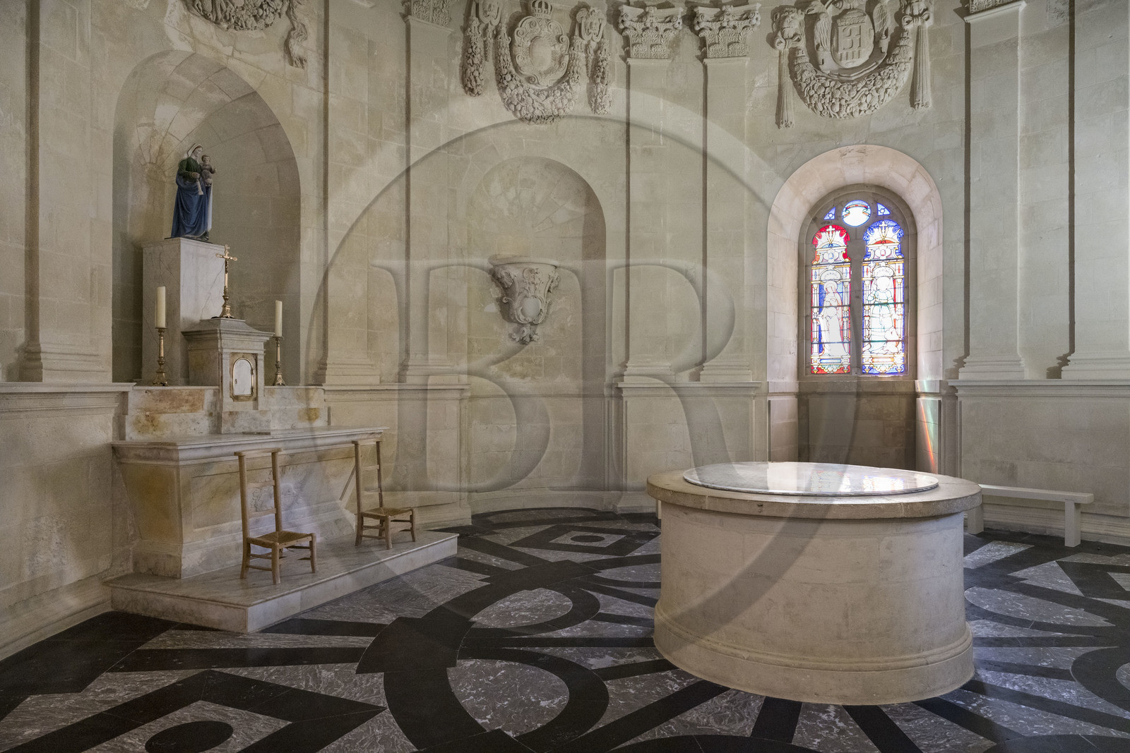 France, Gironde (33), le Verdon-sur-Mer, phare de Cordouan, classé Patrimoine Mondial de l'UNESCO, la chapelle