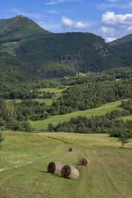France, Drome, regional natural park of Baronnies provencales, Laborel, haystacks