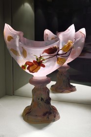France, Meurthe-et-Moselle, Nancy, Ecole de Nancy Museum in the former estate of Eugene Corbin, Rose de France Cup (1901) by Emile Gallé