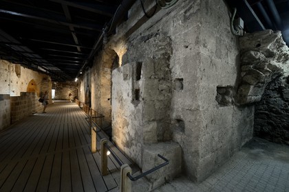 Israel, North district, Galilee, Acre (Akko), old town, listed as World Heritage by UNESCO, the Crusaders underground city just beside the Hospitaller fortress, quarter gate and the southern street
