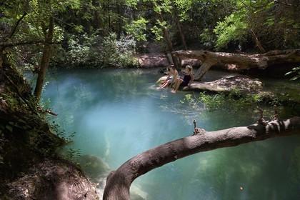 France, Var, Provence Verte, parc naturel regional du Verdon, Sillans waterfall, Bresque river
