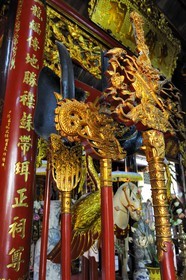 Vietnam, Hanoï, quartier des 36 rues dans la vieille ville, temple Bach Ma