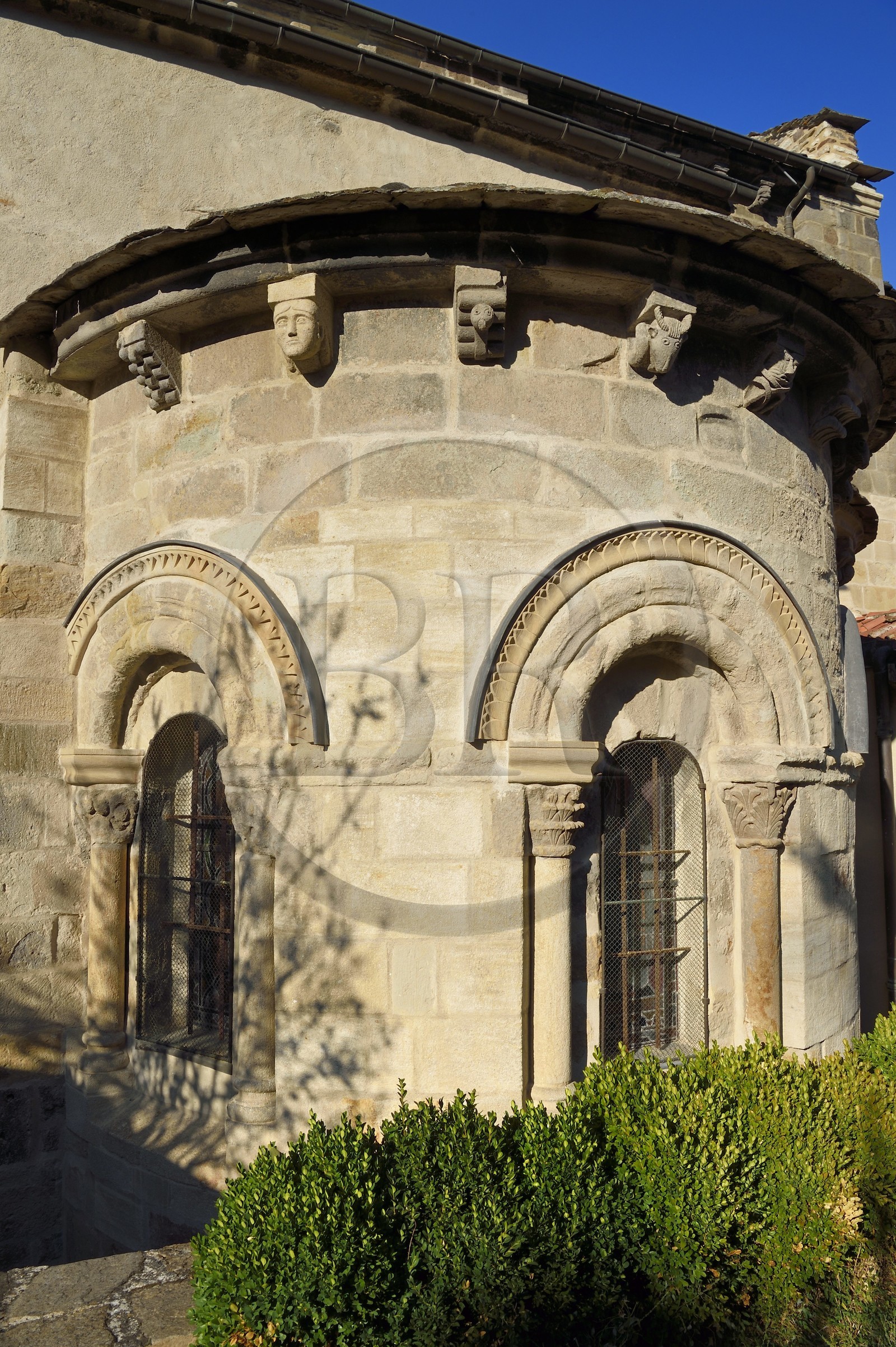 France, Haute Loire, Blesle, labelled Les Plus Beaux Villages de France (The most beautiful villages of France), Saint Pierre church in Auvergne Romanesque style, Cluniac site