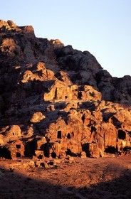 Jordan, Petra, listed as World Heritage by UNESCO, tombs joined of Mount Atuf