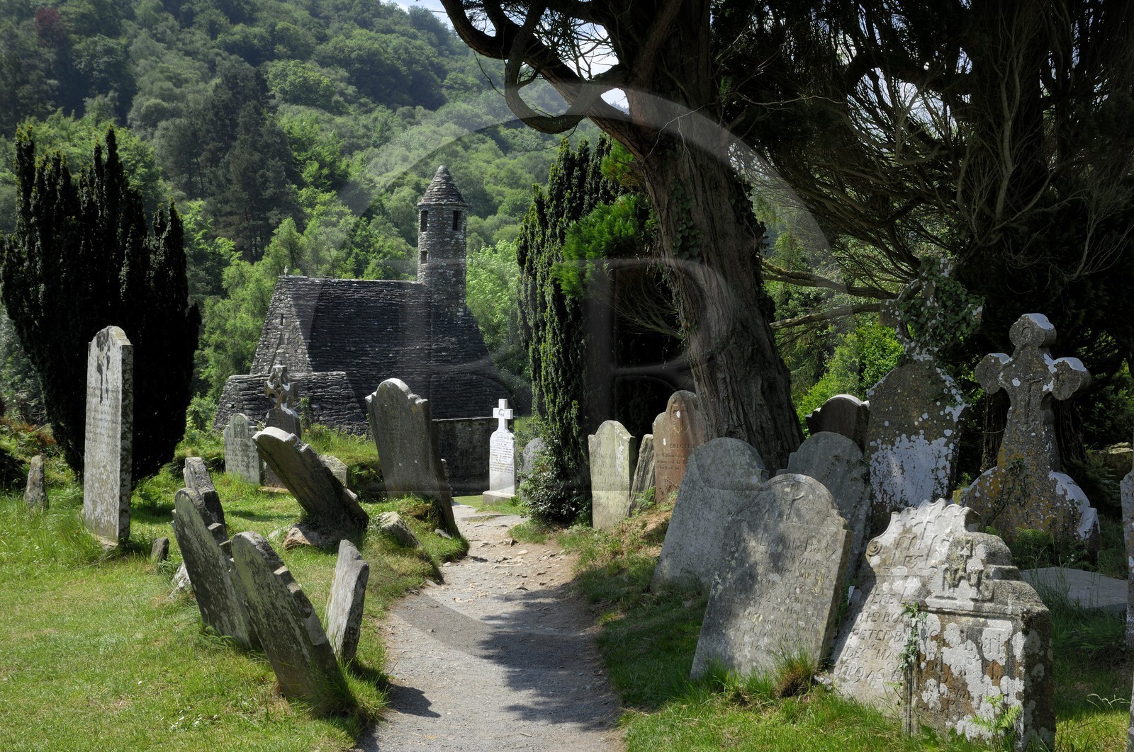 Republic of Ireland, Wicklow County, region of Wicklow Mounts, monastic site of Glendalough, Saint Kevin church
