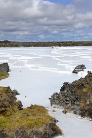 Iceland, Grindavik, the Blue Lagoon with waters rich in silica (Geothermal Plant)