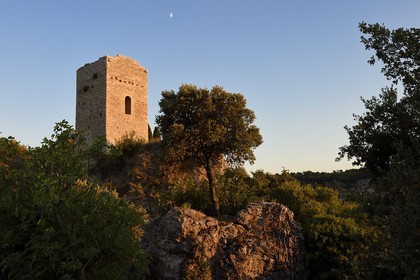 France, Var, the Dracenie, village of Chateaudouble, ruins of the Saracen tower of the 8th century