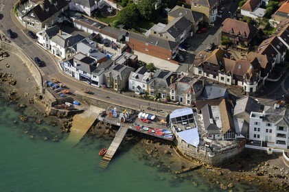 Royaume-Uni, Angleterre, Hampshire, Ile de Wight, Bembridge, quartier de Seaview (vue aérienne)