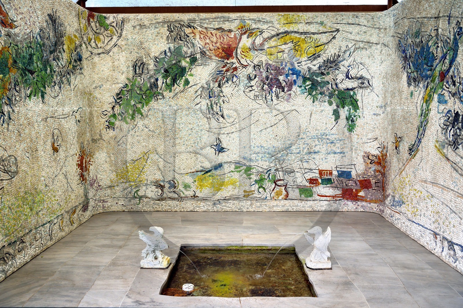 Switzerland, canton of Valais, Martigny, Pierre Gianadda Foundation, Marc Chagall, La Cour Chagall, monumental mosaic, 1964