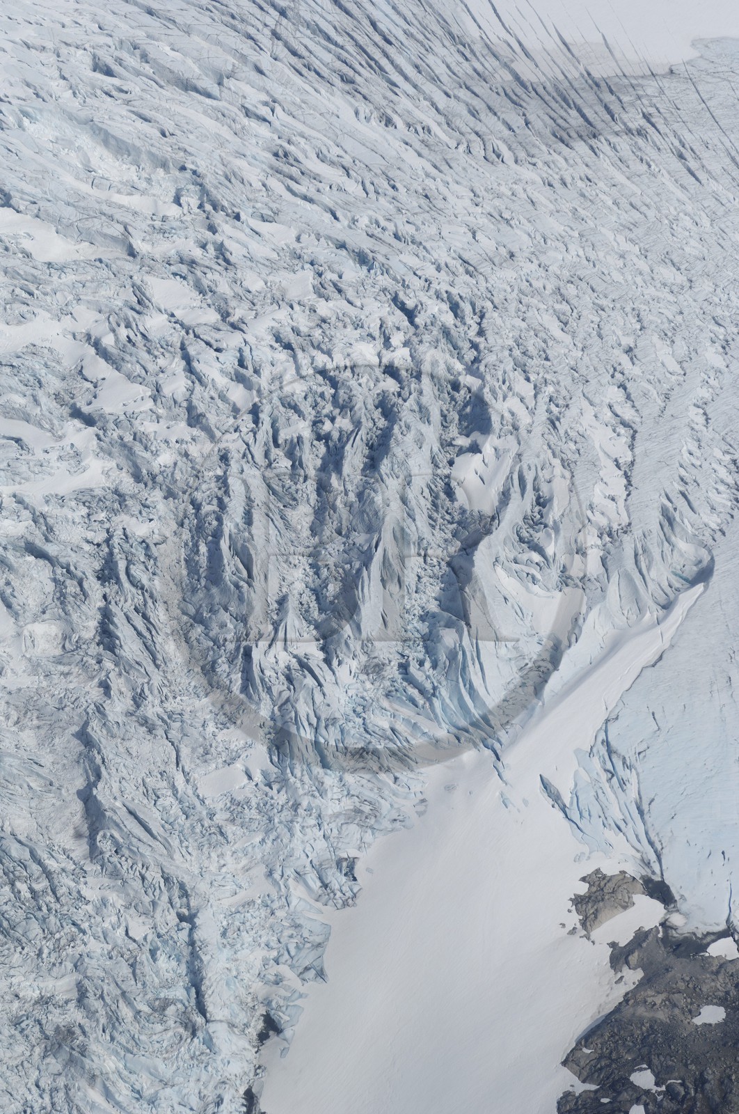 Norvège, Sogn og Fjordane, glacier de Jostedalsbreen et Briksdalbreen (vue aérienne)