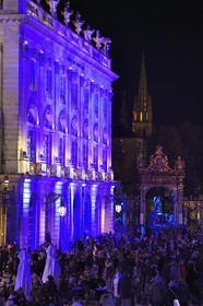 France, Meurthe-et-Moselle, Nancy, place Stanislas (former Place Royale) during the feast of Saint-Nicolas, listed as World Heritage by UNESCO, the Museum of Fine Arts