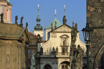République Tchèque, Prague, centre historique classé Patrimoine Mondial de l'UNESCO, la vieille ville (Stare Mesto), église Baroque Saint-Sauveur du Clementinum