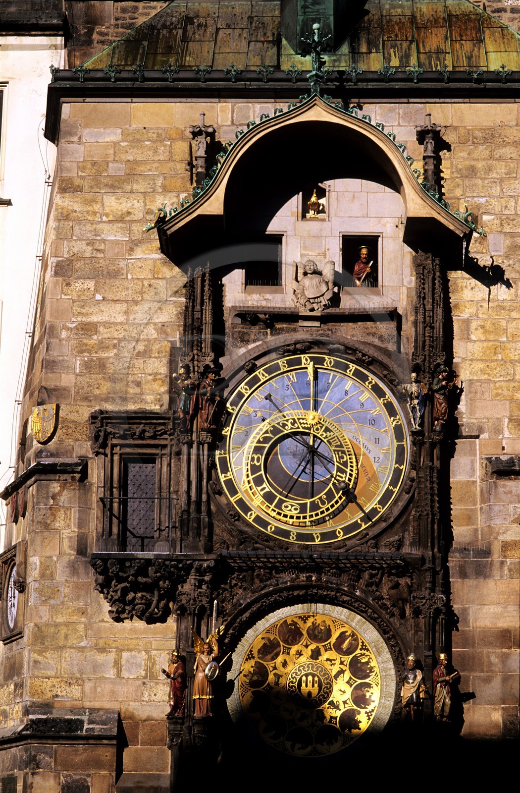République Tchèque, Prague, Staré Mesto, la place de la vieille ville, l' horloge de la Tour de l' Hôtel de ville (1490)