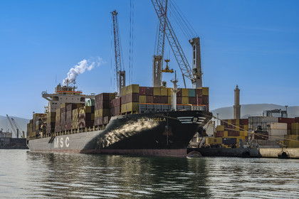 Italie, Ligurie, Gênes, le terminal conteneur du port de commerce