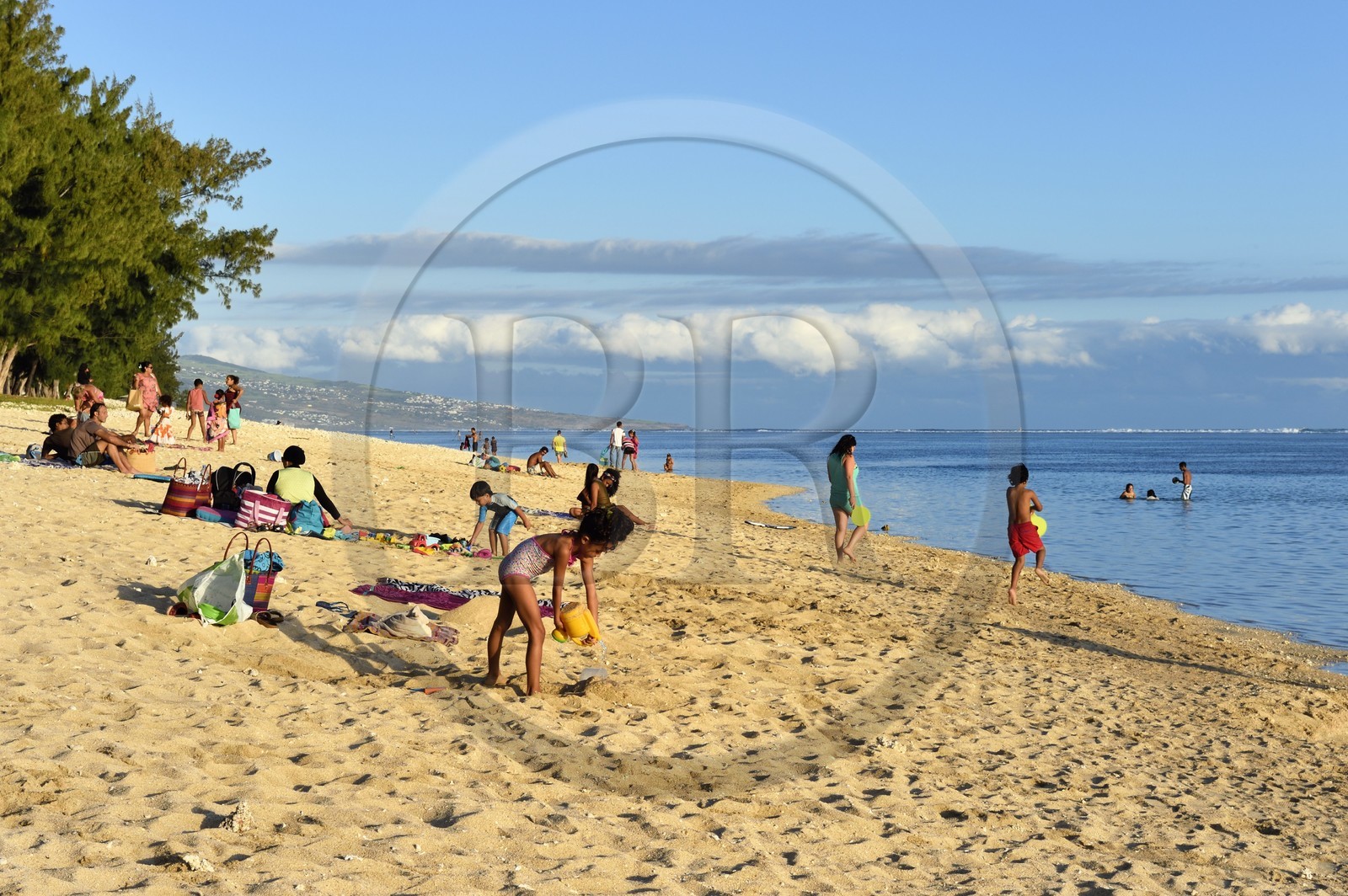 France, île de la Réunion, la Cote Ouest, plage du lagon de Saint-Gilles-Les-Bains à l'Ermitage-les-Bains