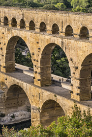 France, Gard, Pont du Gard classified World Heritage by UNESCO, Grand Site de France, Roman aqueduct over the Gardon River