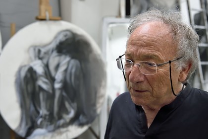 France, Ivry sur Seine, the artist Ernest Pignon-Ernest in his studio