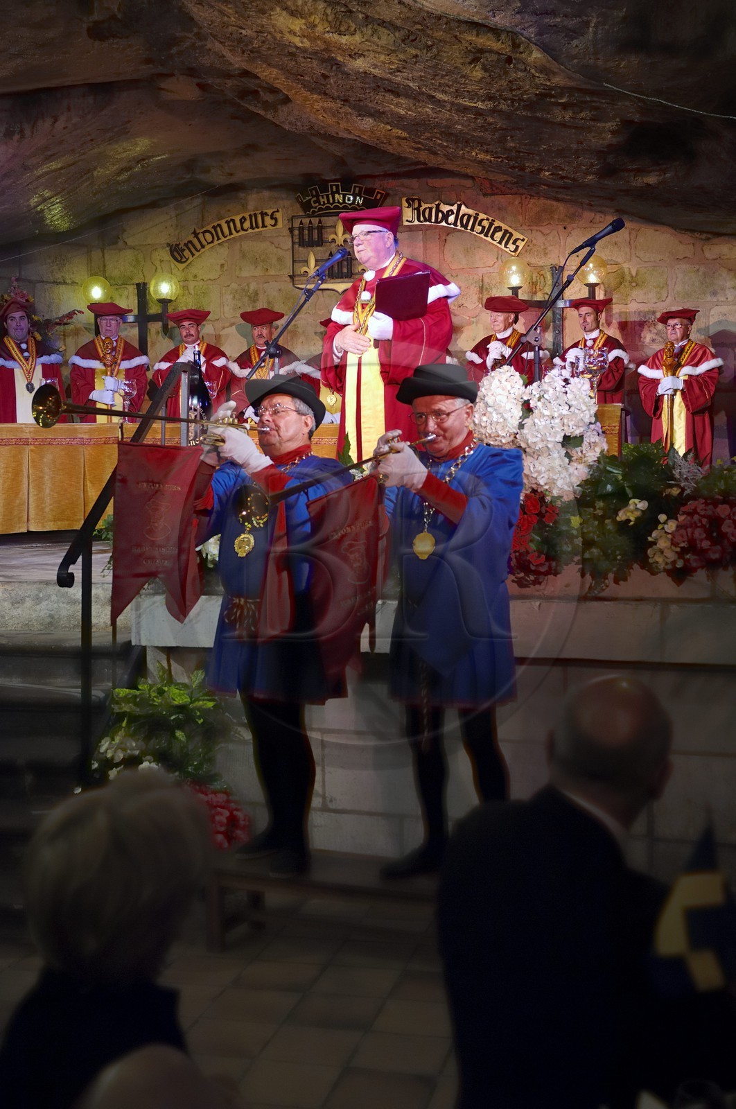 France, Indre et Loire, Chinon, Caves Painctes, wine growers brotherhood during the Flower Chapter, Jean Mere great prior