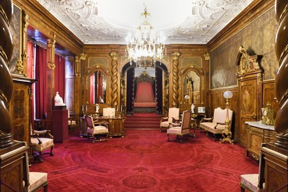 Roumanie, Valachie, Sinaia, château de Peles ancienne résidence royale édifiée de 1875 à 1883 pour le roi Carol Ier de Roumanie, la suite impériale est un hommage à l'empereur d'Autriche François-Joseph Ier