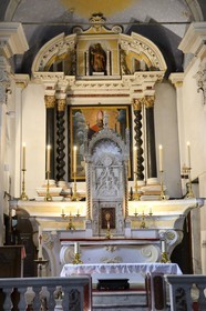 France, Haute Corse, Casinca region in Castagniccia, perched village of Vescovato, the baroque church of Saint-Martin (San Martinu)