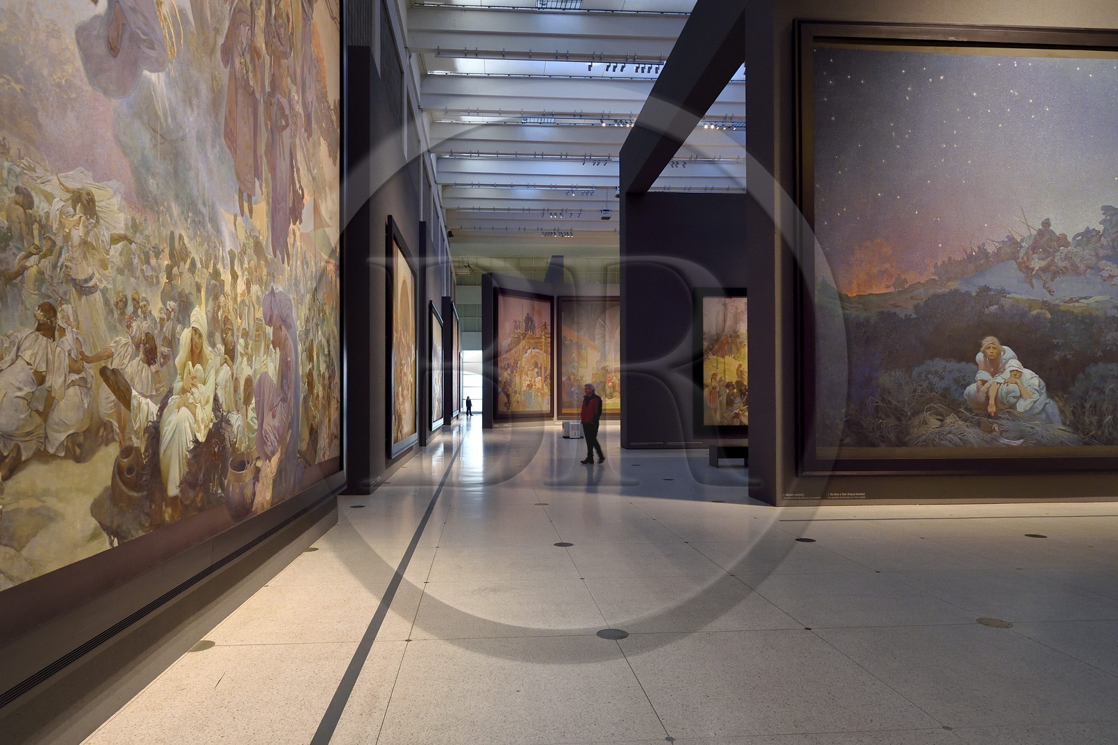 République Tchèque, Prague, palais des foires et expositions (Veletrzní palac), exposition permanente des vingt toiles monumentales de L'Épopée Slave d'Alfons Mucha