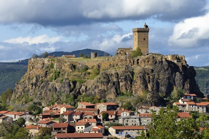France, Haute-Loire (43), Polignac, Chateau de Polignac, forteresse du XIe siècle sur un plateau basaltique