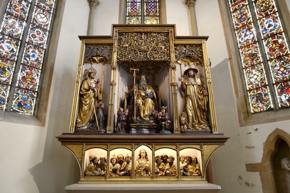 France, Haut Rhin, Colmar, Unterlinden Museum, Issenheim altarpiece credited to Grünewald, sculptures by Nicolas de Haguenau occupying the centre