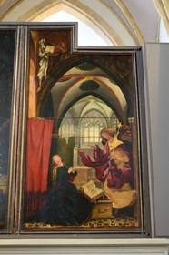 France, Haut Rhin, Colmar, Unterlinden Museum, Issenheim altarpiece credited to Grünewald, first opening representing the completion of the new law, Panel of the Resurrection