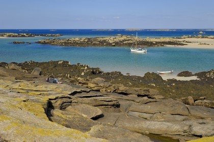 France, Manche, Iles Chausey, low tide