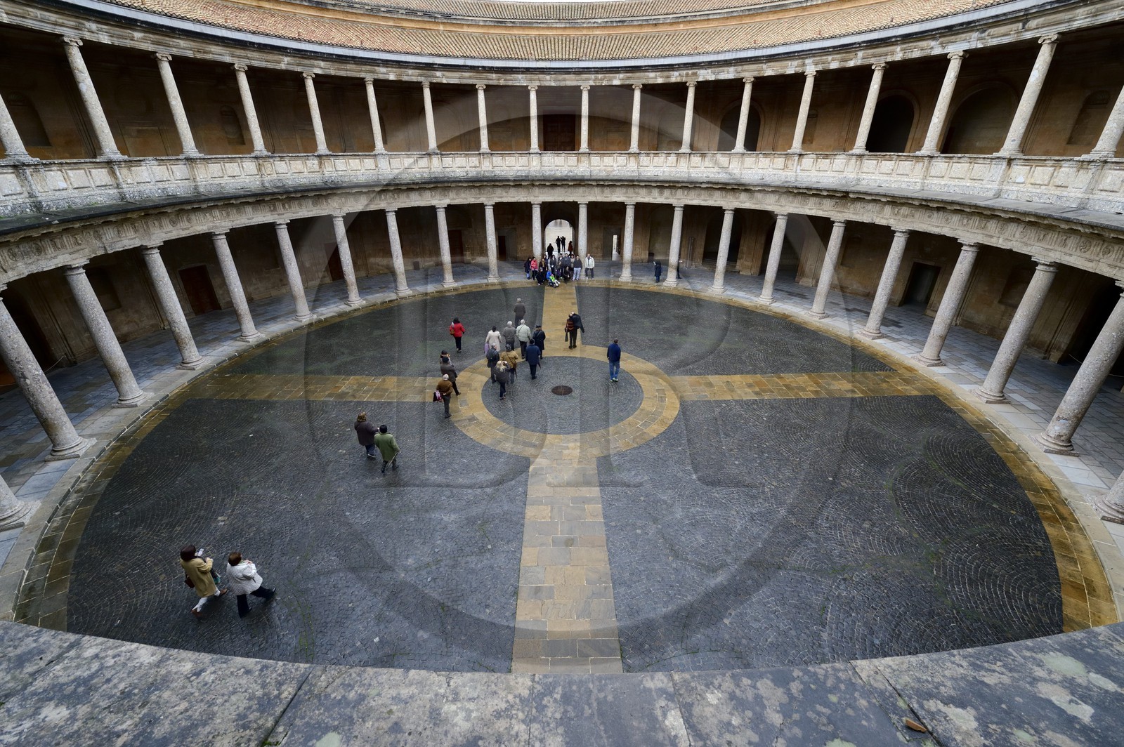 Espagne, Andalousie, Grenade, Palais nasrides de l'Alhambra, classé Patrimoine Mondial de l'UNESCO, Palais de Charles Quint (Palacio de Carlos V)