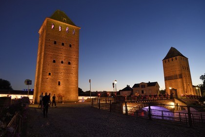 France, Bas Rhin, Strasbourg, old town listed as World Heritage by UNESCO, Petite France District, defensive towers of the covered bridges
