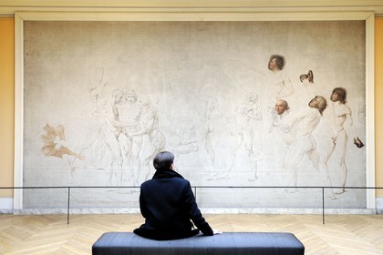 France, Yvelines, Chateau de Versailles, listed as World Heritage by UNESCO, draft of Serment du Jeu de Paume (The Tennis Court Oath) by Jacques Louis David