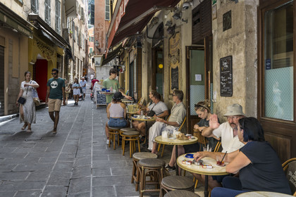 France, Alpes-Maritimes, Nice, listed as World Heritage by UNESCO, Old Nice, café Les Distilleries Idéales in rue de la Préfecture