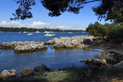 France, Alpes-Maritimes, Lerins Islands, Saint-Honorat island, small beach