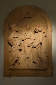 France, Haut Rhin, Colmar, Museum and birth house of Bartholdi, terracotta relief called Mystery of Isis
