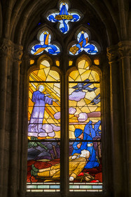 France, Côtes-d'Armor, Tréguier, Saint Tugdual Cathedral, Saint Yves blesses the dying soldier, scene from the First World War